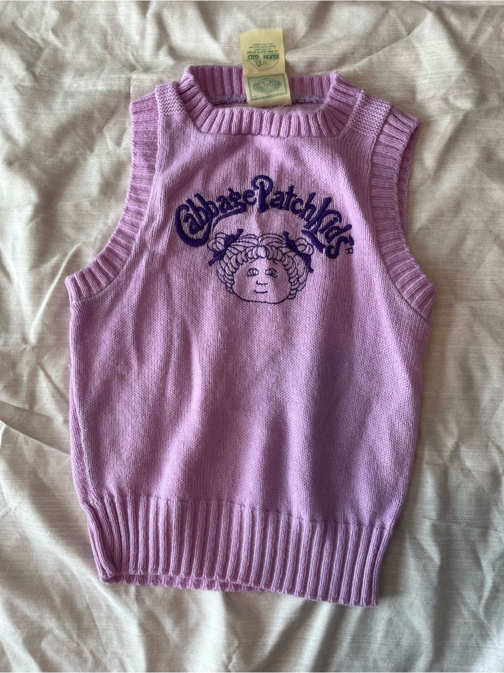 Vintage Cabbage Patch Kids Lavender Knit Vest